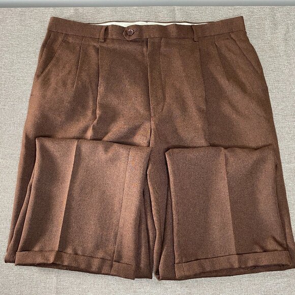 Tony Blake Pleated Dress Pants Men's 38 Brown High Rise Business Office - Picture 3 of 14